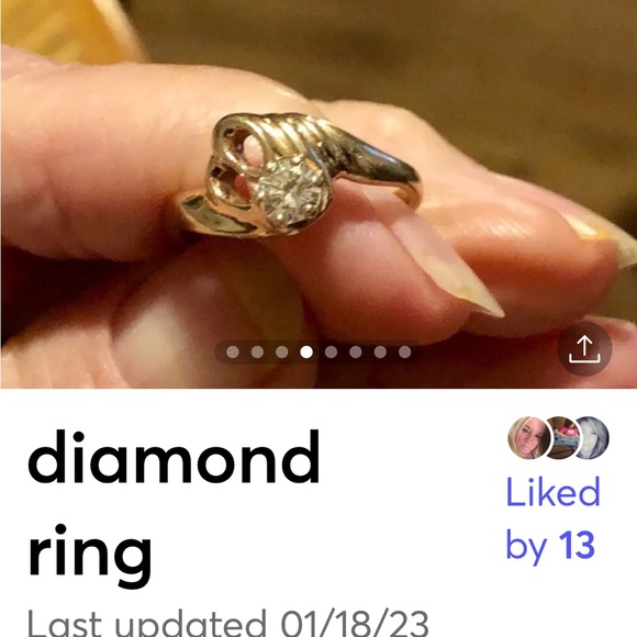 Diamond ring 14 k - Picture 3 of 8